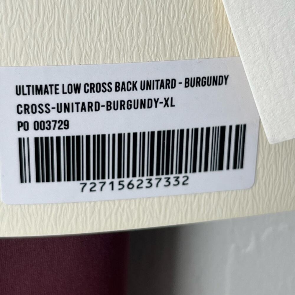 Adanola ultimate low cross back unitard burgundy XL NWT - Picture 9 of 13